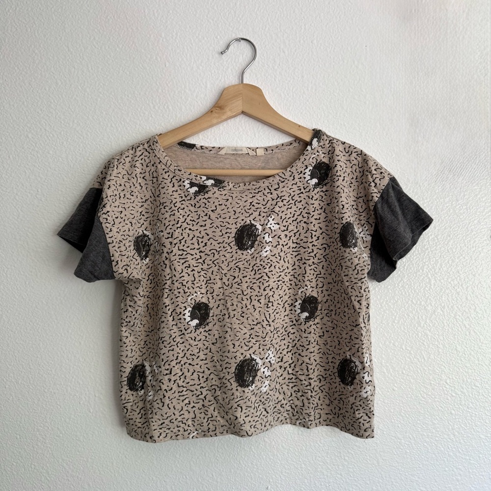 Retro abstract boxy tee shirt